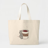 Hippo met koffie grote tote bag (Voorkant)