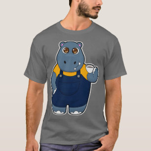 Hippo met kop koffie 1 t-shirt