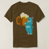 Hippo met Mok van bier T-shirt (Design voorkant)