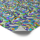 Hippo met paraplu - Verborgen 3D-afdruk Poster (Hoek)