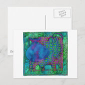 Hippo met patroon briefkaart (Voorkant / Achterkant)