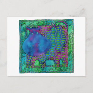 Hippo met patroon briefkaart