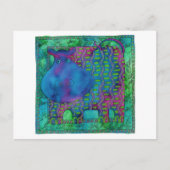 Hippo met patroon briefkaart (Voorkant)