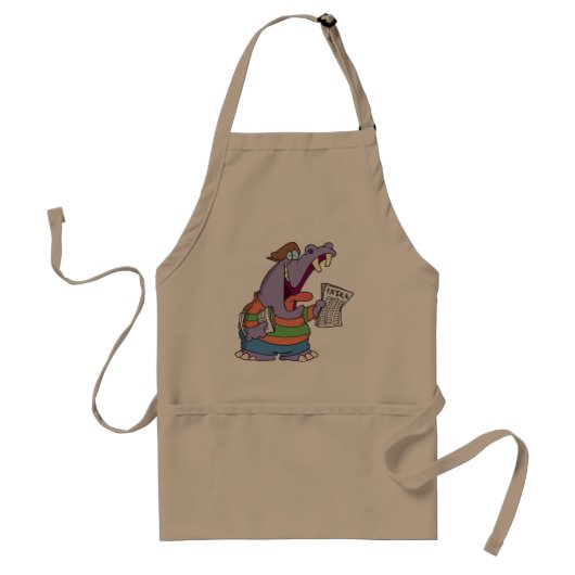 Hippo Newspaper Boy Apron Standaard Schort (Voorkant)