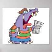 Hippo Newspaper Boy Poster (Voorkant)