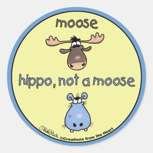 Hippo-niet-een-mos! Ronde Sticker (Voorkant)