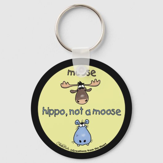 Hippo-niet-een-mos! Sleutelhanger (Voorkant)