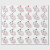 Hippo nijlpaard Brief van de Kerstman Cadeaupapier (Vlak)