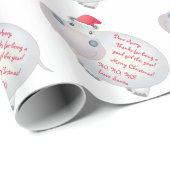 Hippo nijlpaard Brief van de Kerstman Cadeaupapier (Rol Hoek)