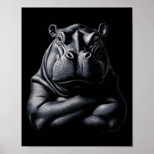 Hippo nijlpaard Dierlijke Spier Bodybuilding Gym Poster