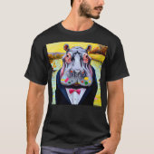 Hippo No.5 is een kleurrijk impressionistisch port T-shirt (Voorkant)