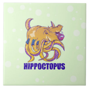 Hippo octopus weird tegeltje
