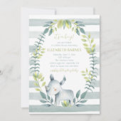 Hippo Oerwoud Dieren Baby shower Invitation Kaart (Voorkant)