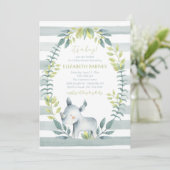 Hippo Oerwoud Dieren Baby shower Invitation Kaart (Staand voorkant)