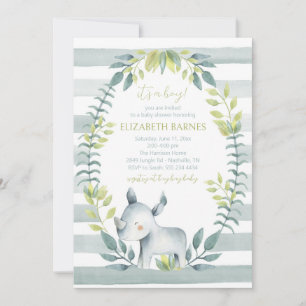 Hippo Oerwoud Dieren Baby shower Invitation Kaart