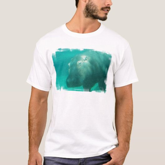 Hippo onder water Mannen T-shirt (Voorkant)