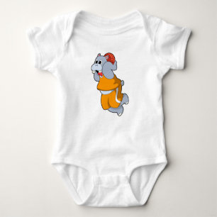 Hippo op Basketball Sports Romper