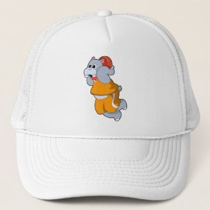 Hippo op Basketball Sports Trucker Pet