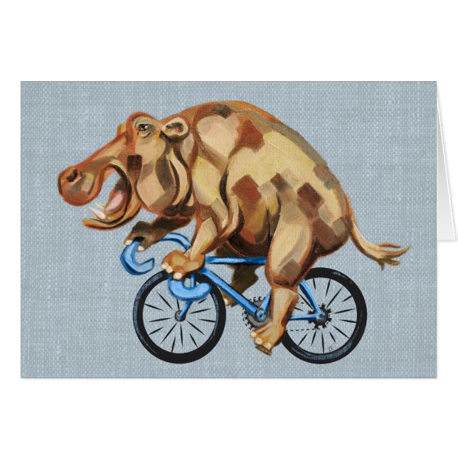 Hippo op de fiets (Voorkant Horizontaal)