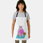 Hippo op fitness met Radio.PNG Schort (Insitu)