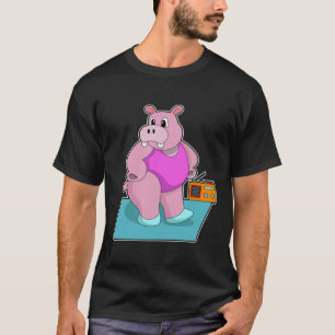 Hippo op fitness met Radio.PNG T-shirt