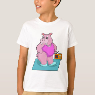 Hippo op fitness met Radio.PNG T-shirt