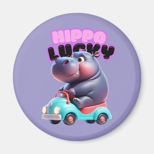 Hippo op wielen magneet (Voorkant)