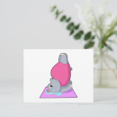 Hippo op Yoga Fitness Briefkaart (Staand voorkant)
