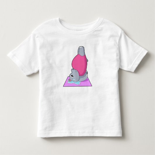 Hippo op Yoga Fitness Kinder Shirts (Voorkant)