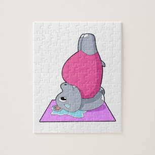 Hippo op Yoga Fitness Legpuzzel