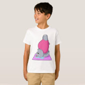 Hippo op Yoga Fitness T-shirt (Voorkant volledig)