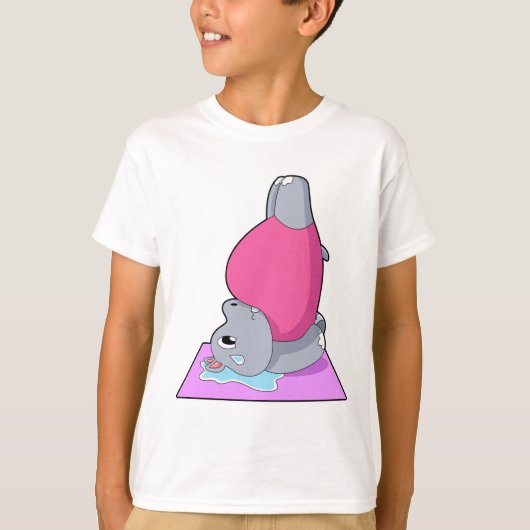 Hippo op Yoga Fitness T-shirt (Voorkant)