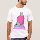 Hippo op Yoga Fitness T-shirt (Voorkant)
