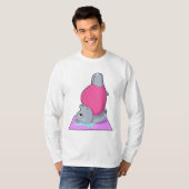 Hippo op Yoga Fitness T-shirt (Voorkant volledig)