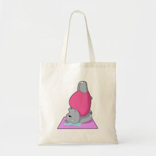 Hippo op Yoga Fitness Tote Bag