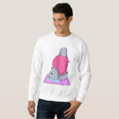 Hippo op Yoga Fitness Trui (Voorkant volledig)