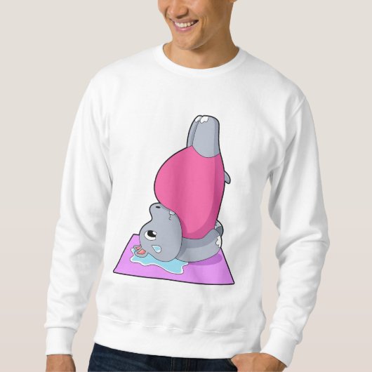 Hippo op Yoga Fitness Trui (Voorkant)