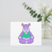Hippo op Yoga in vergadering Briefkaart (Staand voorkant)