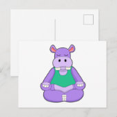 Hippo op Yoga in vergadering Briefkaart (Voorkant / Achterkant)