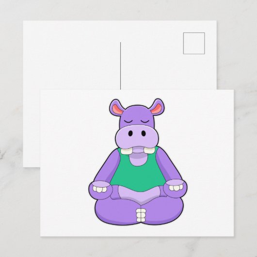Hippo op Yoga in vergadering Briefkaart (Voorkant / Achterkant)