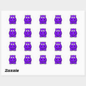 Hippo Paars Ronde Sticker (Vel)