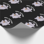 Hippo-party-mus Funny Animal Hippo Pun Dark BG Cadeaupapier (Hoek)