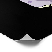 Hippo-party-mus Funny Animal Hippo Pun Dark BG Poster (Hoek)