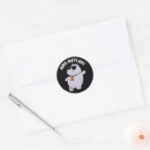Hippo-party-mus Funny Animal Hippo Pun Dark BG Ronde Sticker (Envelop)