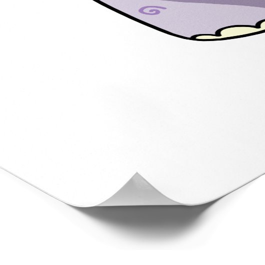 Hippo-party-mus Funny Animal Hippo Pun Poster (Hoek)