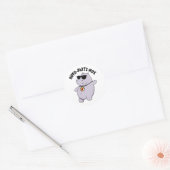 Hippo-party-mus Funny Animal Hippo Pun Ronde Sticker (Envelop)
