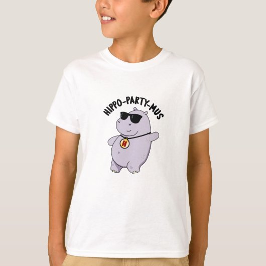 Hippo-party-mus Funny Animal Hippo Pun T-shirt (Voorkant)