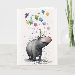 Hippo Party Wenskaart Kaart