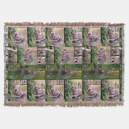 Hippo Photo Collage Deken (Voorkant)