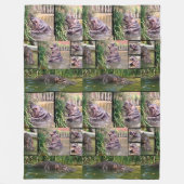 Hippo Photo Collage Fleece Deken (Voorkant)
